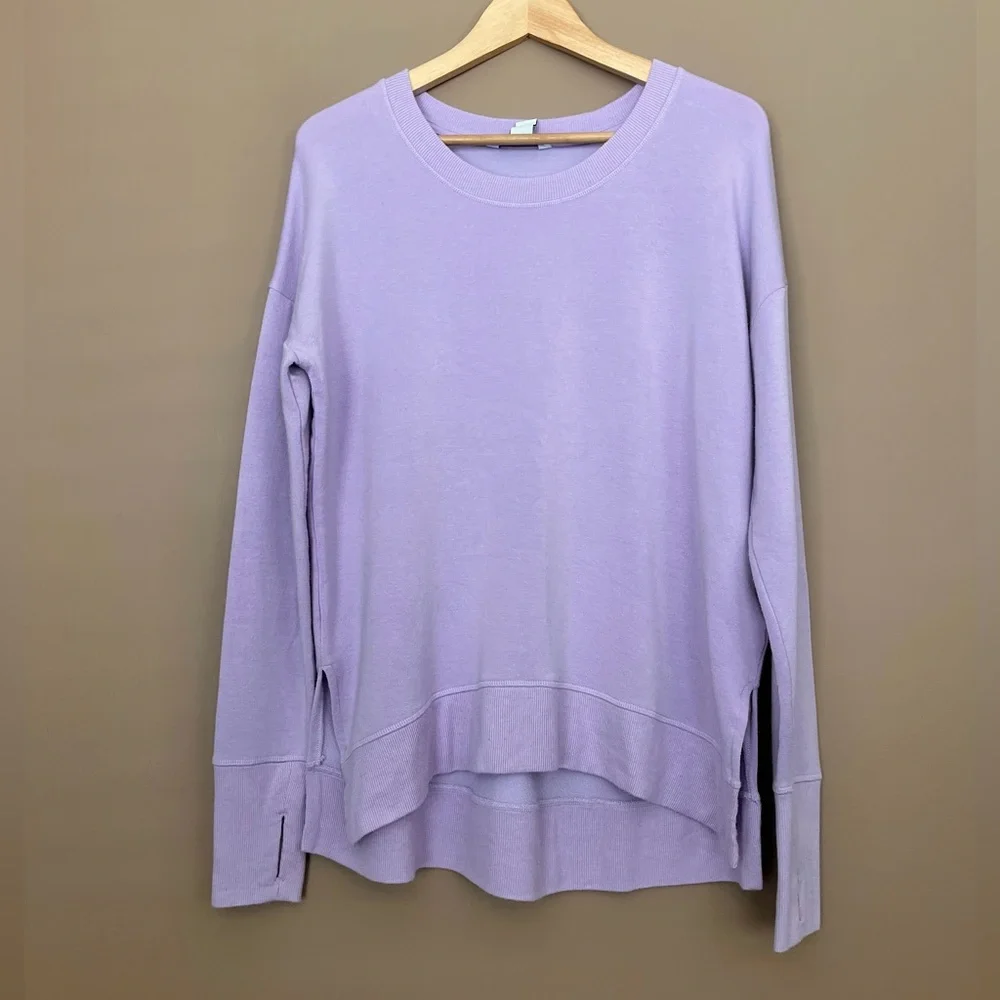 {Athleta} Coaster Luxe Pullover Sweatshirt in Lilac Purple - Women's Medium - Picture 1 of 9